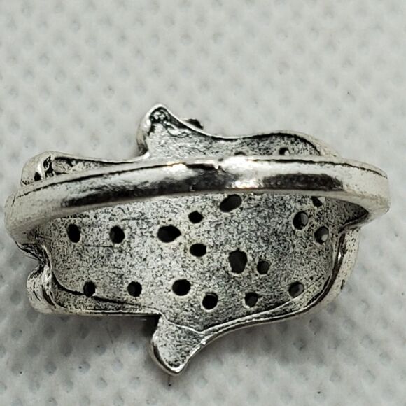 Silver Tone Hamsa Evil Eye Ring - Picture 6 of 7
